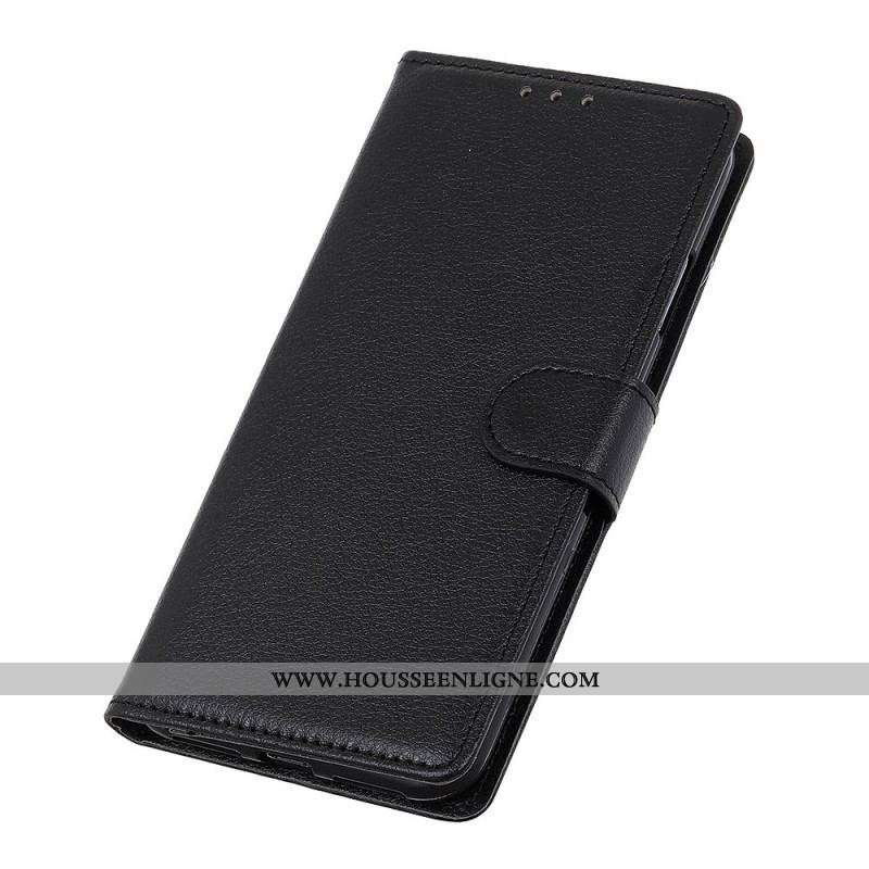 Housse Samsung Galaxy S22 5G Cuir Litchi Traditionnel