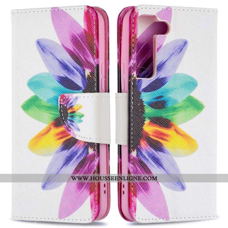 Housse Samsung Galaxy S22 5G Fleur Aquarelle