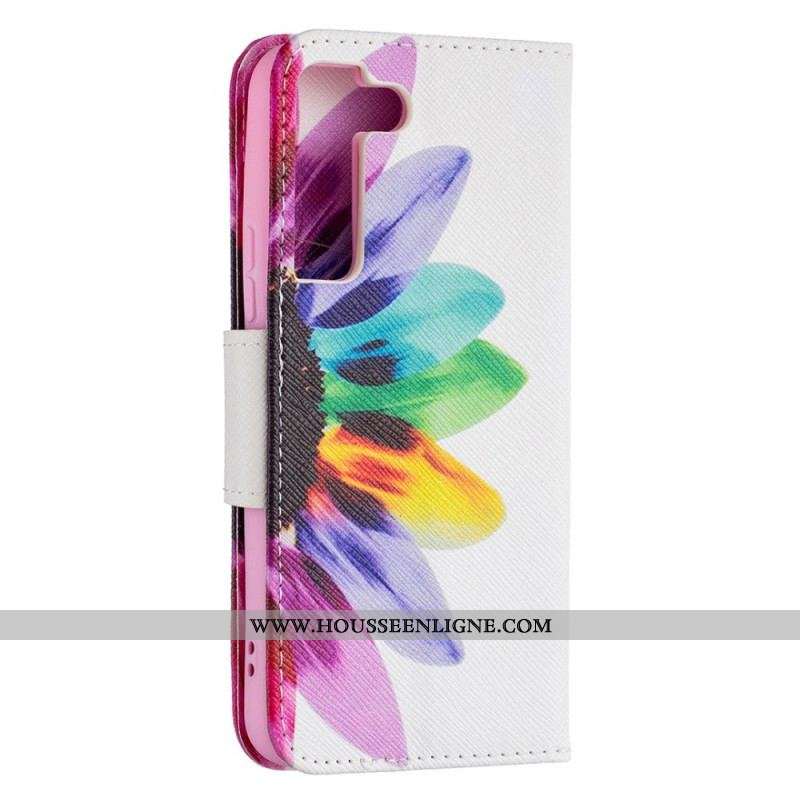 Housse Samsung Galaxy S22 5G Fleur Aquarelle