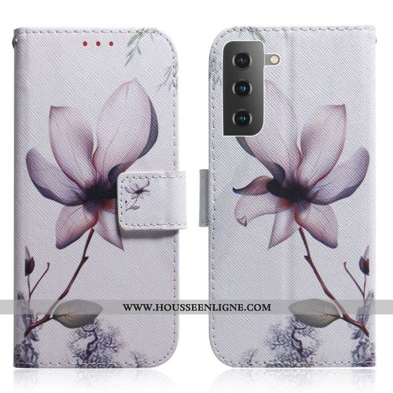 Housse Samsung Galaxy S22 5G Fleur Vieux Rose