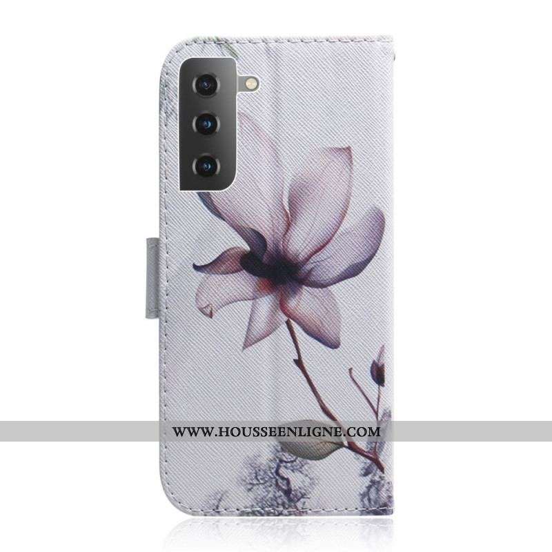 Housse Samsung Galaxy S22 5G Fleur Vieux Rose