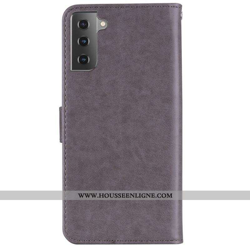 Housse Samsung Galaxy S22 5G Hibou Mandala et Breloque