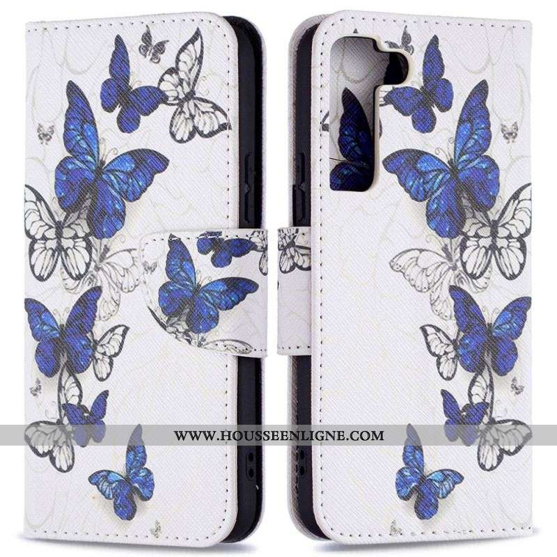 Housse Samsung Galaxy S22 5G Papillons Rois