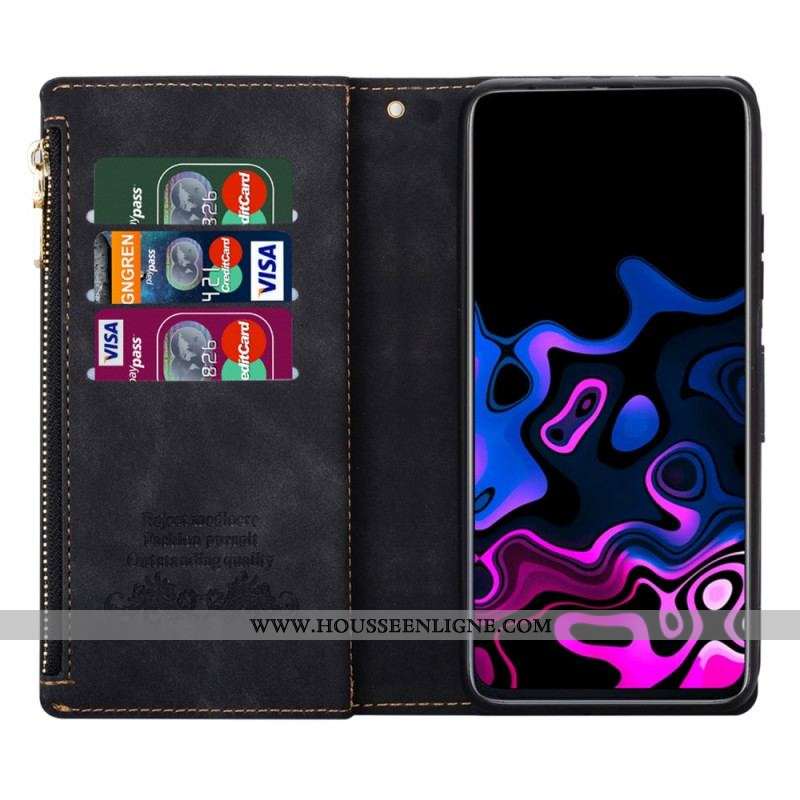 Housse Samsung Galaxy S22 5G Poche Zippée Graphique Bicolore