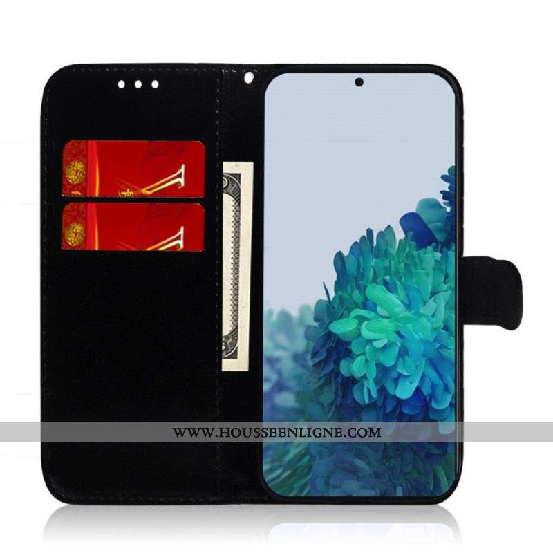 Housse Samsung Galaxy S22 5G Simili Cuir Couverture Miroir