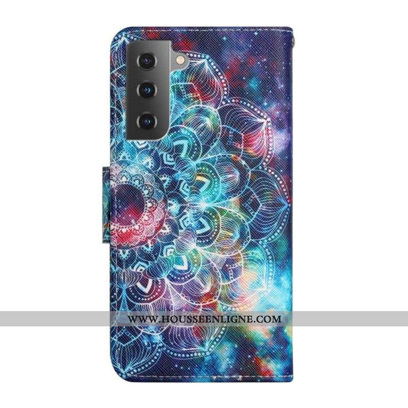 Housse Samsung Galaxy S22 Plus 5G Flashy Demi Mandala à Lanière