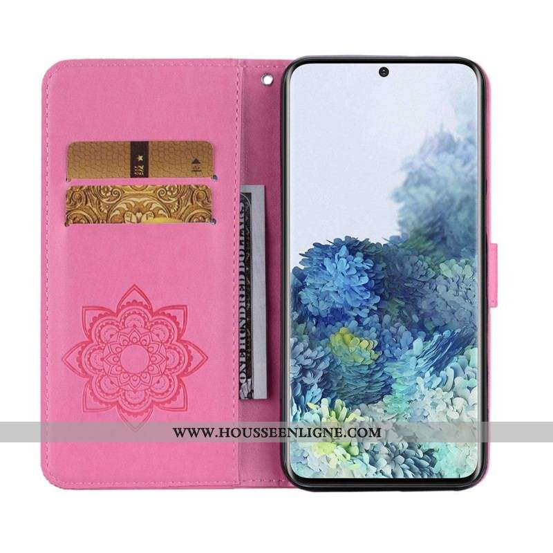 Housse Samsung Galaxy S22 Plus 5G Hibou Mandala et Breloque