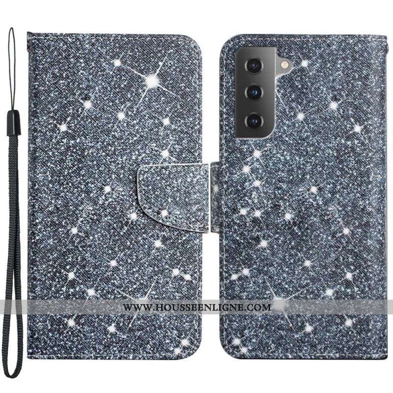 Housse Samsung Galaxy S22 Plus 5G Paillettes à Lanière