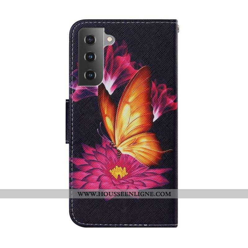 Housse Samsung Galaxy S22 Plus 5G Papillon et Lotus