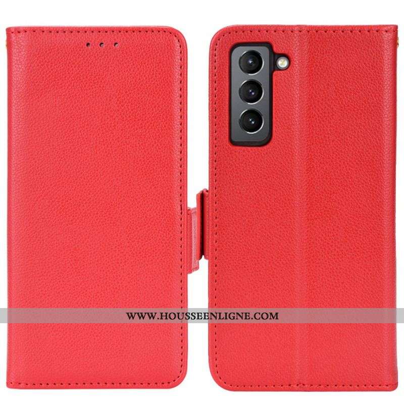 Housse Samsung Galaxy S22 Plus 5G Style Cuir Litchi Design