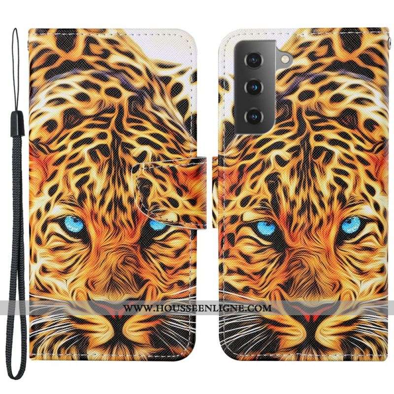 Housse Samsung Galaxy S22 Plus 5G Tigre avec Lanière