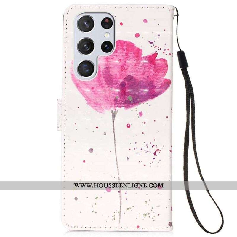 Housse Samsung Galaxy S22 Ultra 5G Coquelicot Aquarelle