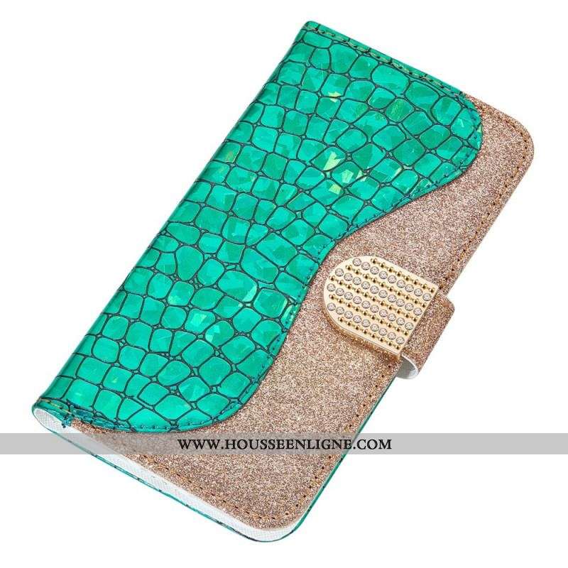 Housse Samsung Galaxy S22 Ultra 5G Croco Diamants