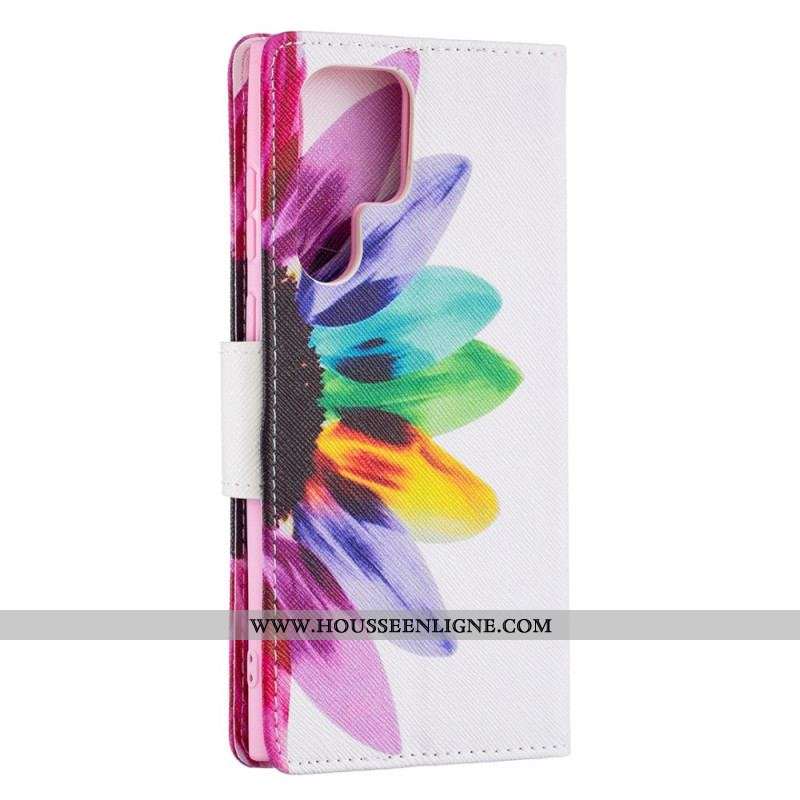 Housse Samsung Galaxy S22 Ultra 5G Fleur Aquarelle