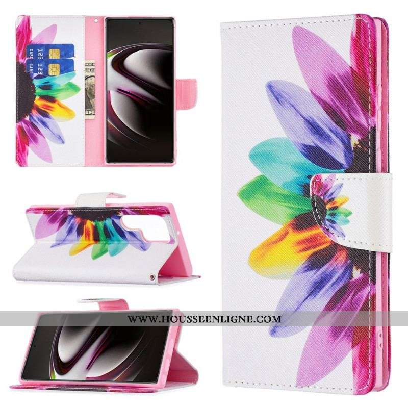 Housse Samsung Galaxy S22 Ultra 5G Fleur Aquarelle