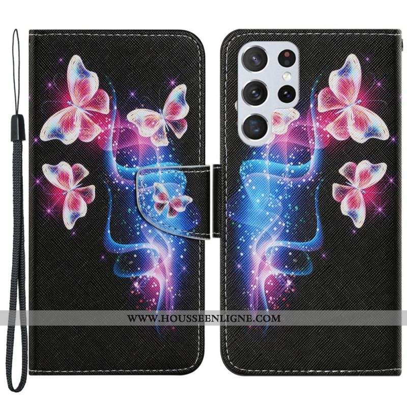 Housse Samsung Galaxy S22 Ultra 5G Papillons Magiques