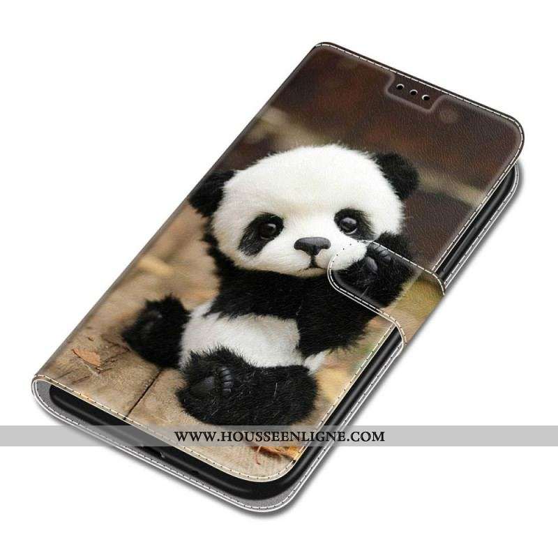 Housse Samsung Galaxy S22 Ultra 5G Play Petit Panda à Lanière