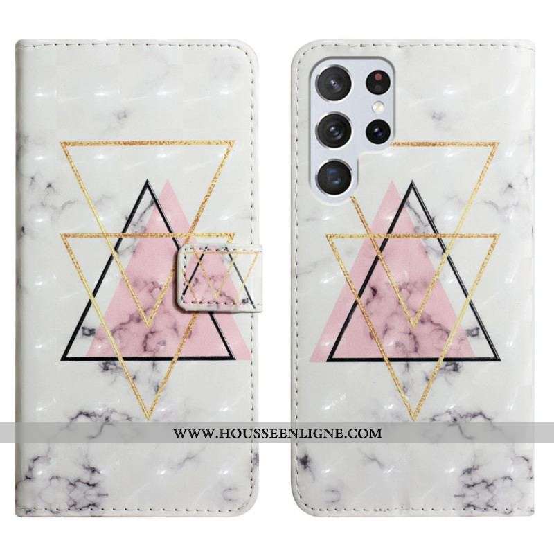 Housse Samsung Galaxy S22 Ultra 5G Triangle en paillettes