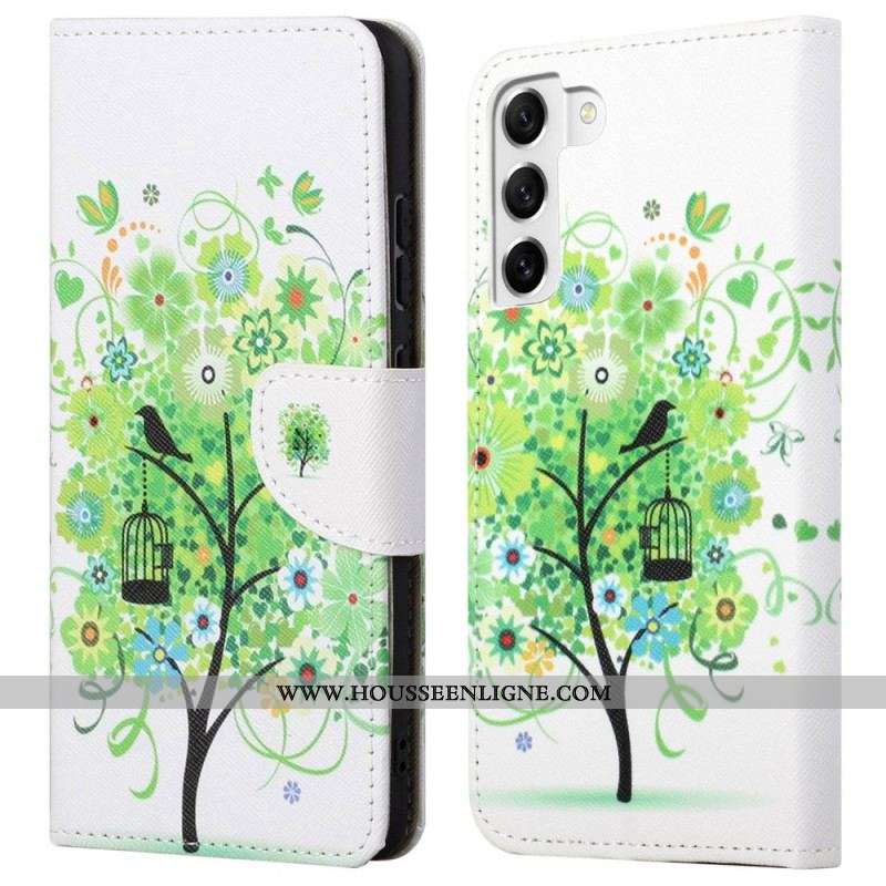 Housse Samsung Galaxy S23 5G Arbre aux Feuilles Vertes