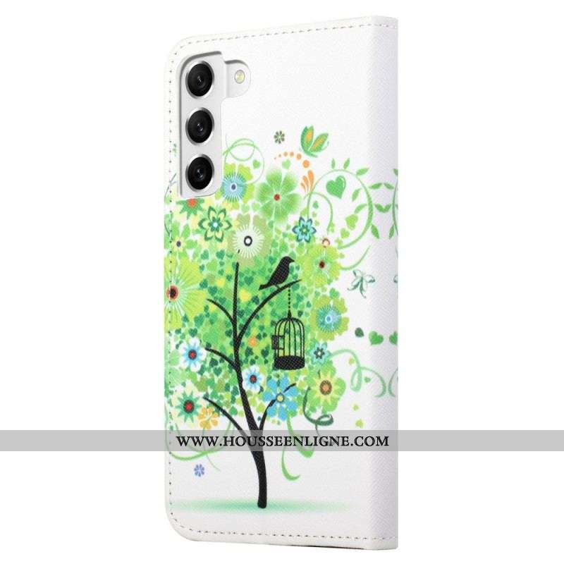 Housse Samsung Galaxy S23 5G Arbre aux Feuilles Vertes