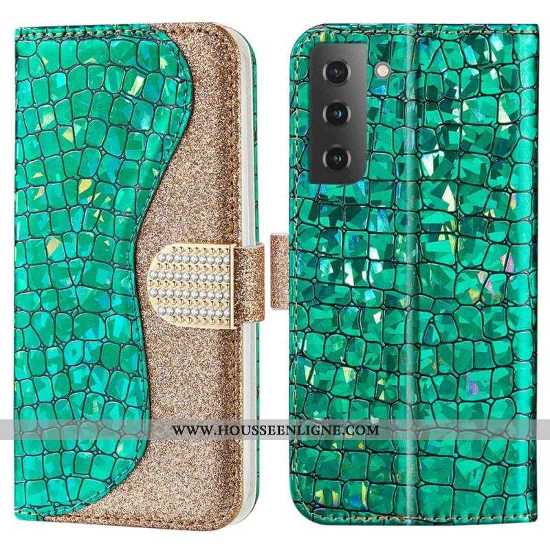 Housse Samsung Galaxy S23 5G Croco Diamants