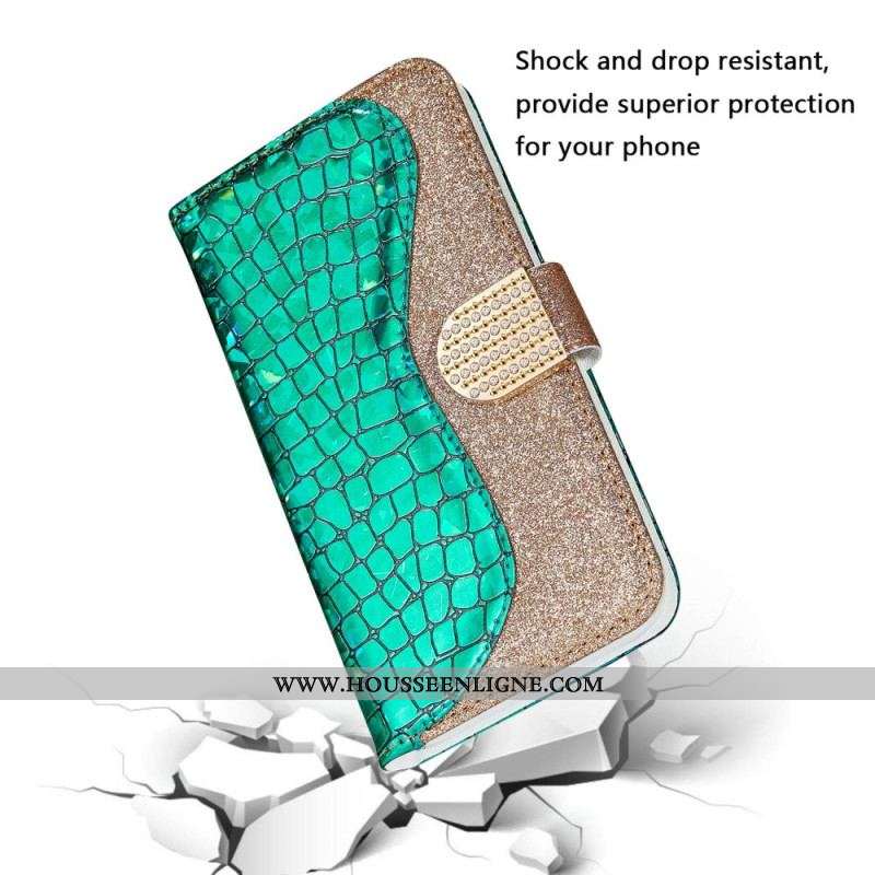 Housse Samsung Galaxy S23 5G Croco Diamants