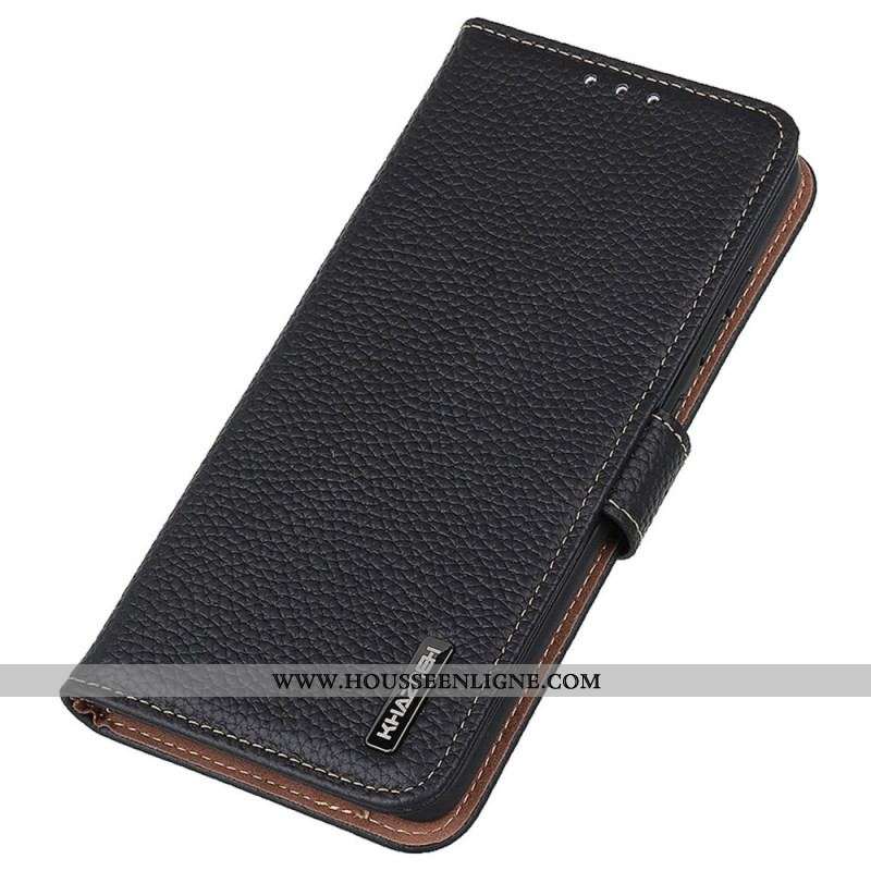 Housse Samsung Galaxy S23 5G Cuir Litchi KHAZNEH