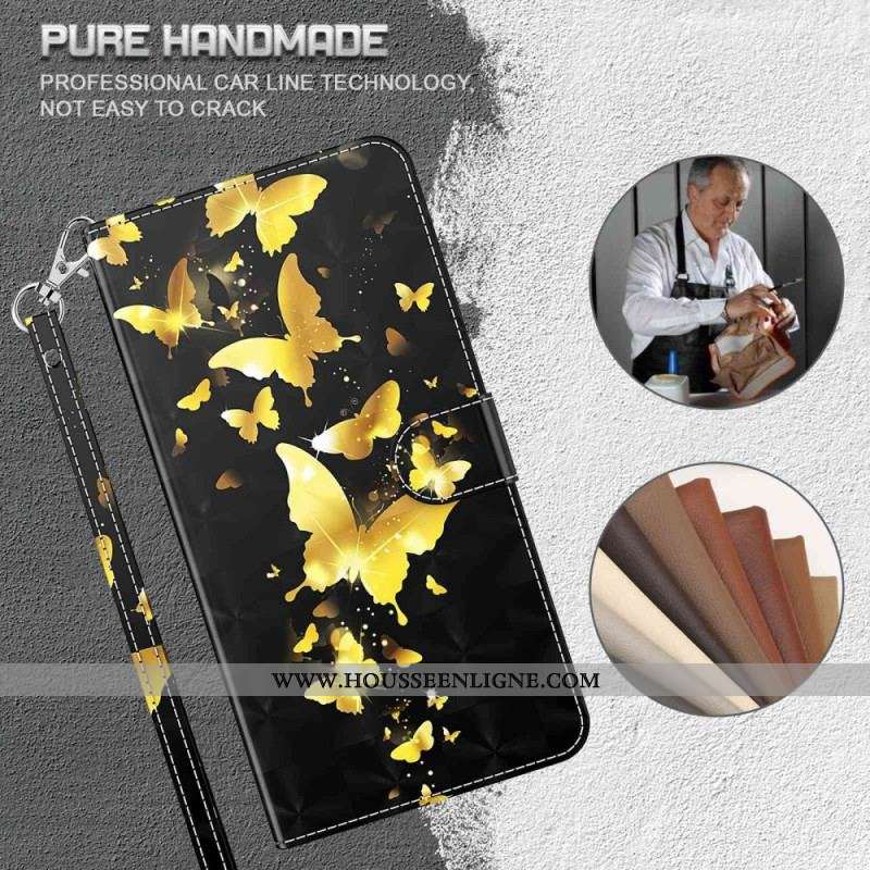 Housse Samsung Galaxy S23 5G Des Papillons à Lanière