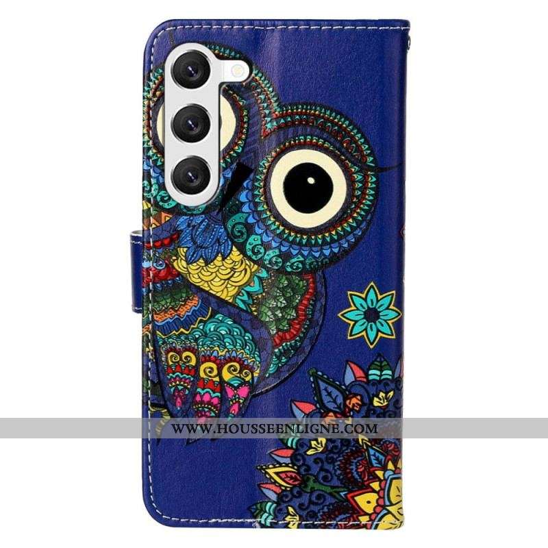 Housse Samsung Galaxy S23 5G Hibou à Lanière