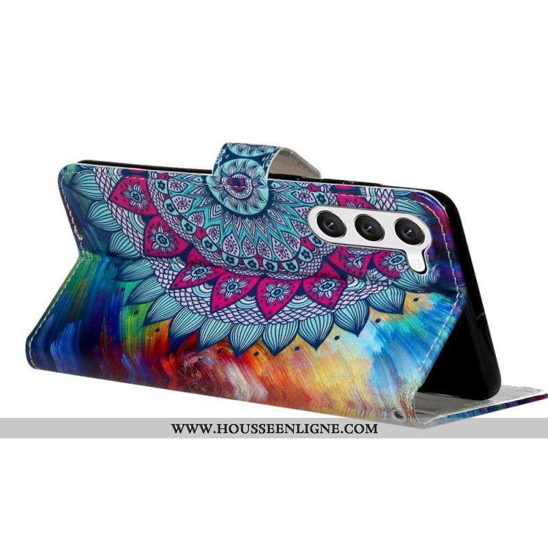 Housse Samsung Galaxy S23 5G Mandala Coloré à Lanière