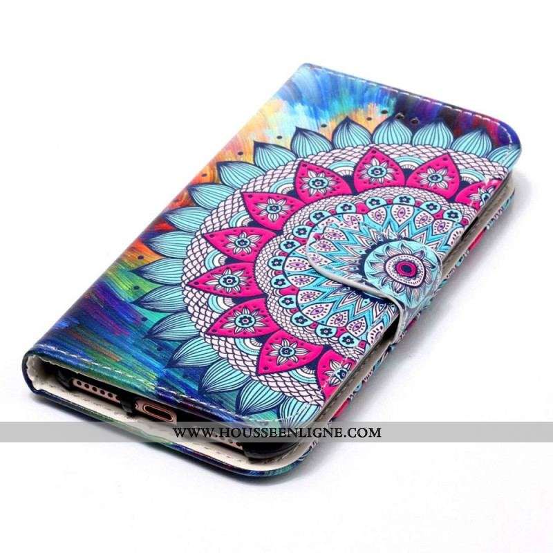 Housse Samsung Galaxy S23 5G Mandala Coloré à Lanière