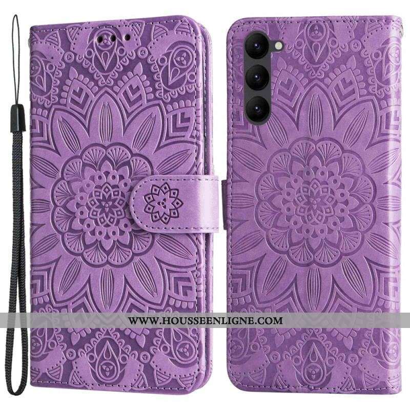 Housse Samsung Galaxy S23 5G Mandala Soleil avec Lanière