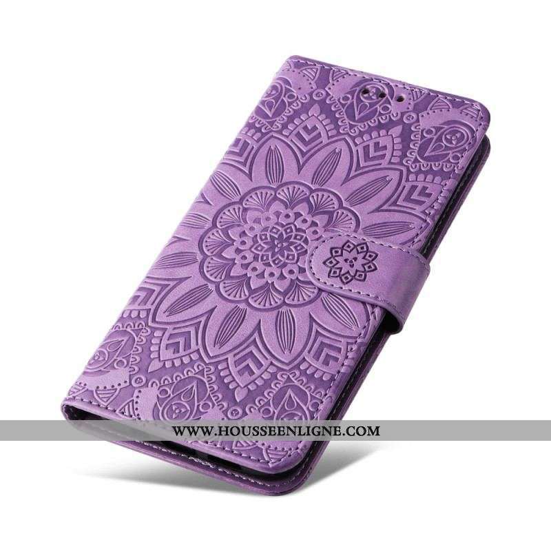 Housse Samsung Galaxy S23 5G Mandala Soleil avec Lanière