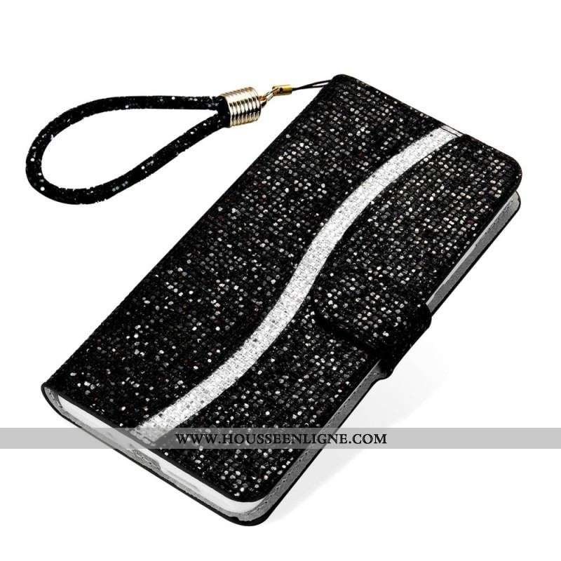 Housse Samsung Galaxy S23 5G Paillettes à Lanière