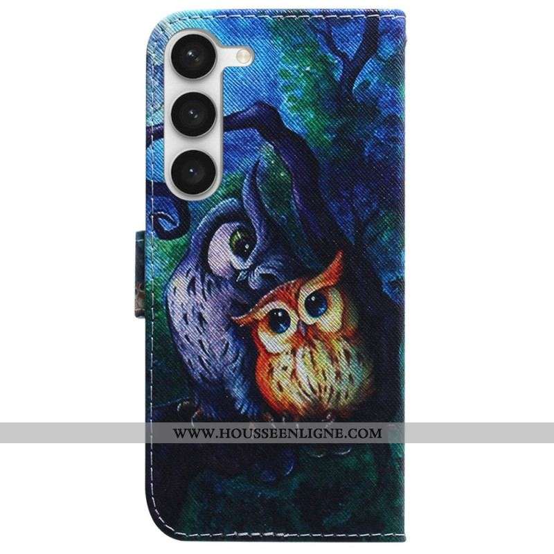 Housse Samsung Galaxy S23 5G Peinture Hiboux