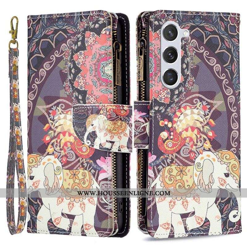 Housse Samsung Galaxy S23 5G Portefeuille Éléphant