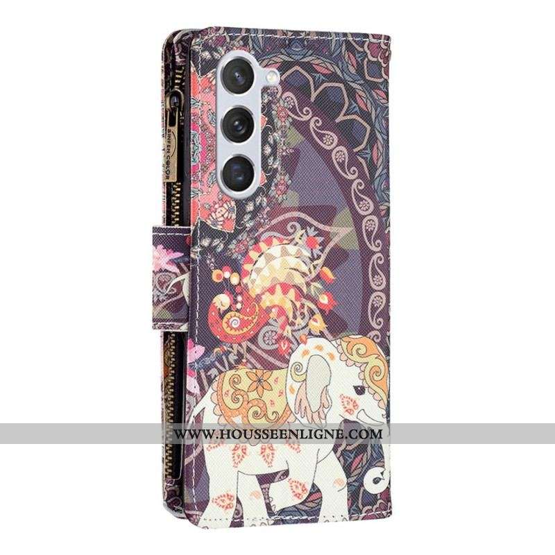 Housse Samsung Galaxy S23 5G Portefeuille Éléphant