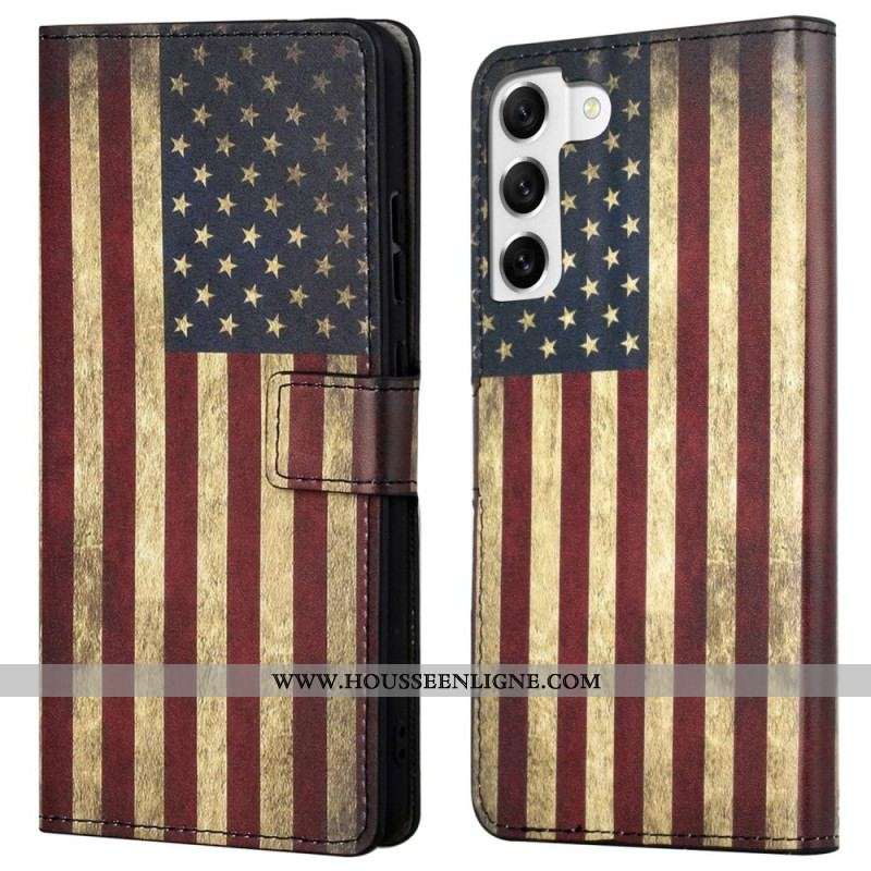 Housse Samsung Galaxy S23 Plus 5G Drapeau Américain Vintage