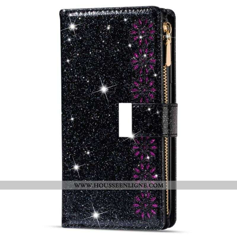 Housse Samsung Galaxy S23 Plus 5G Paillettes Portefeuille