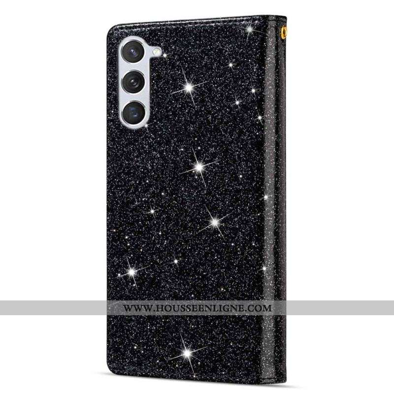 Housse Samsung Galaxy S23 Plus 5G Paillettes Portefeuille