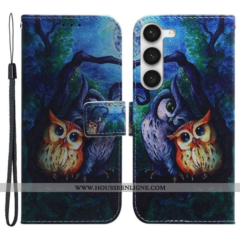 Housse Samsung Galaxy S23 Plus 5G Peinture Hiboux