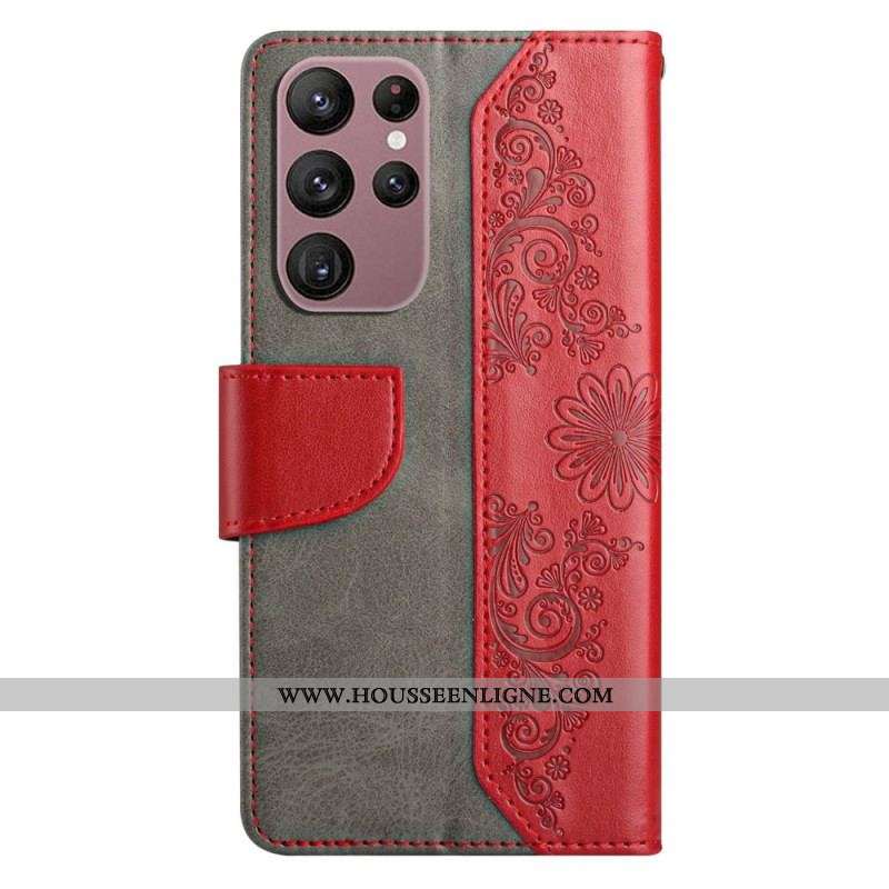 Housse Samsung Galaxy S23 Ultra 5G Bicolore Papillon Baroque