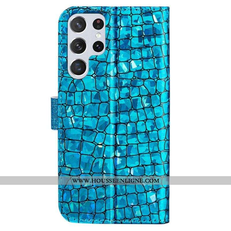 Housse Samsung Galaxy S23 Ultra 5G Croco Diamants