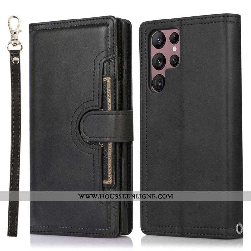 Housse Samsung Galaxy S23 Ultra 5G Multi-Cartes et Pochette Frontale