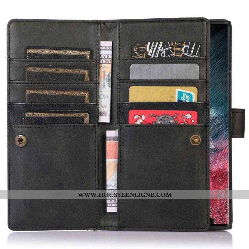 Housse Samsung Galaxy S23 Ultra 5G Multi-Cartes et Pochette Frontale