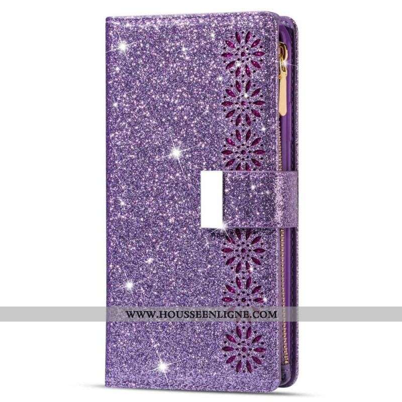 Housse Samsung Galaxy S23 Ultra 5G Paillettes Portefeuille