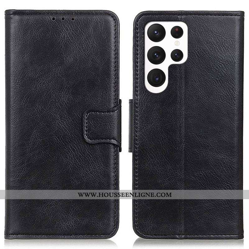 Housse Samsung Galaxy S23 Ultra 5G Style Cuir Fermoir Réversible