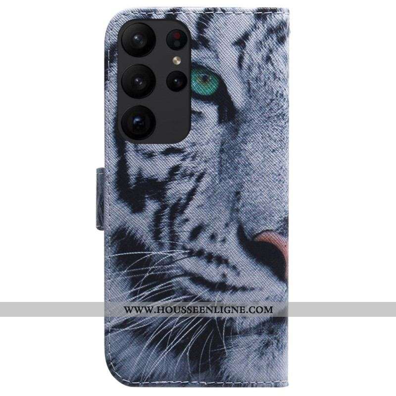 Housse Samsung Galaxy S23 Ultra 5G Tigre Blanc