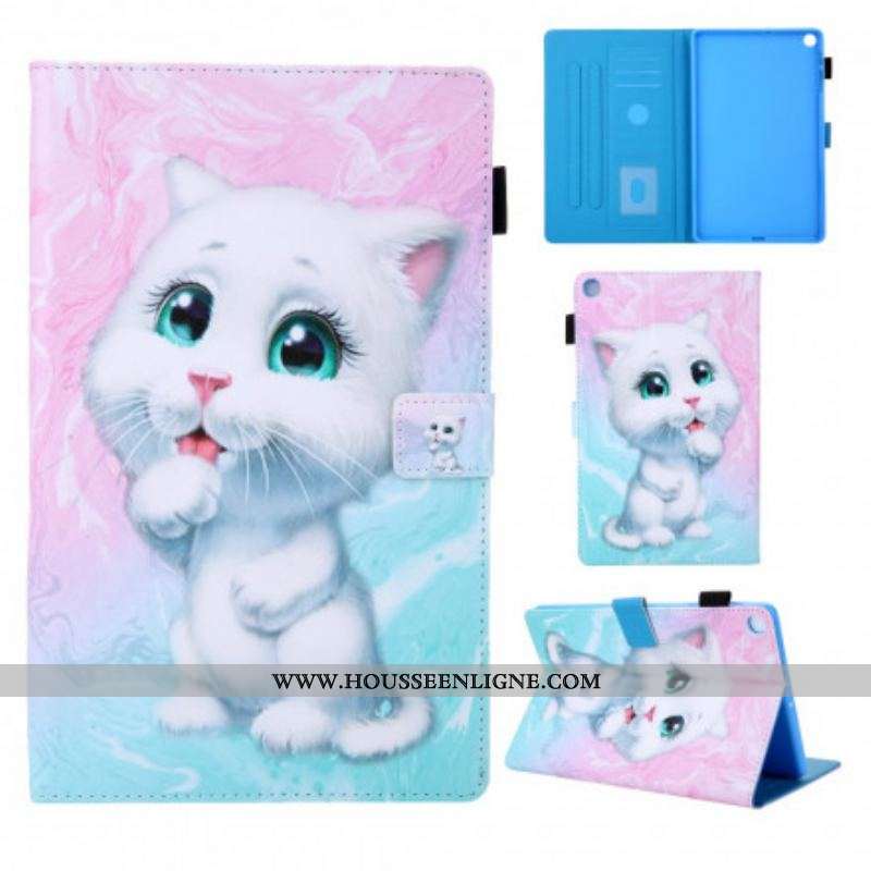 Housse Samsung Galaxy Tab A7 (2020) Chaton Marbre