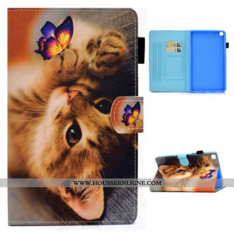 Housse Samsung Galaxy Tab A7 (2020) Mon Chaton et Papillon